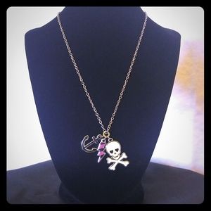 Loungefly Anchor, Skull, Lightening Bolt Necklace